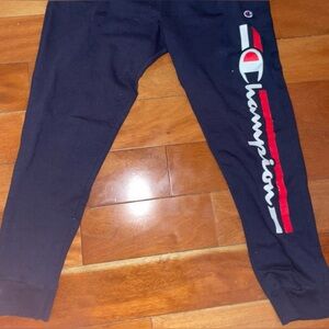 Champion Men's XL Authentic Jogger Sweatpants - Black, Logo Design